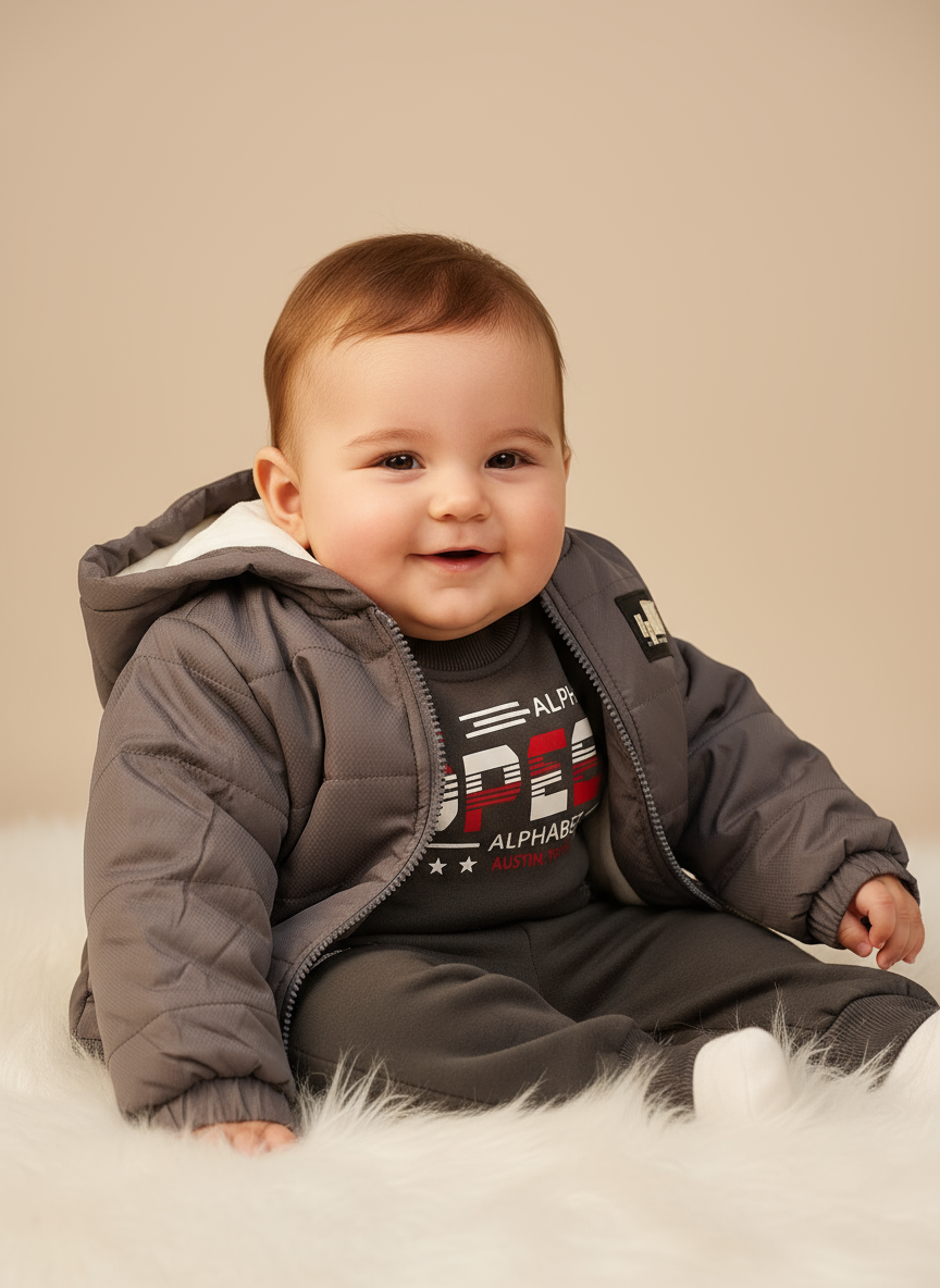 Baby wearing Alphabet outfit