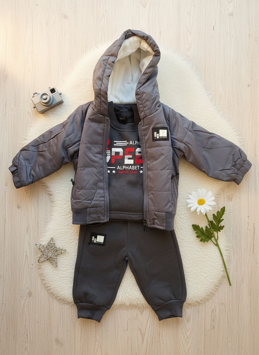 Flat lay Alphabet outfit with props