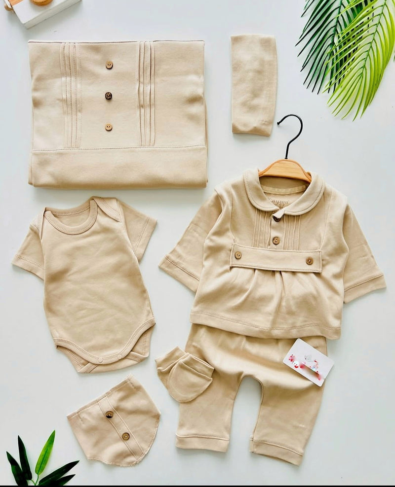 طقم قطن ٧ قطع 0_3 months