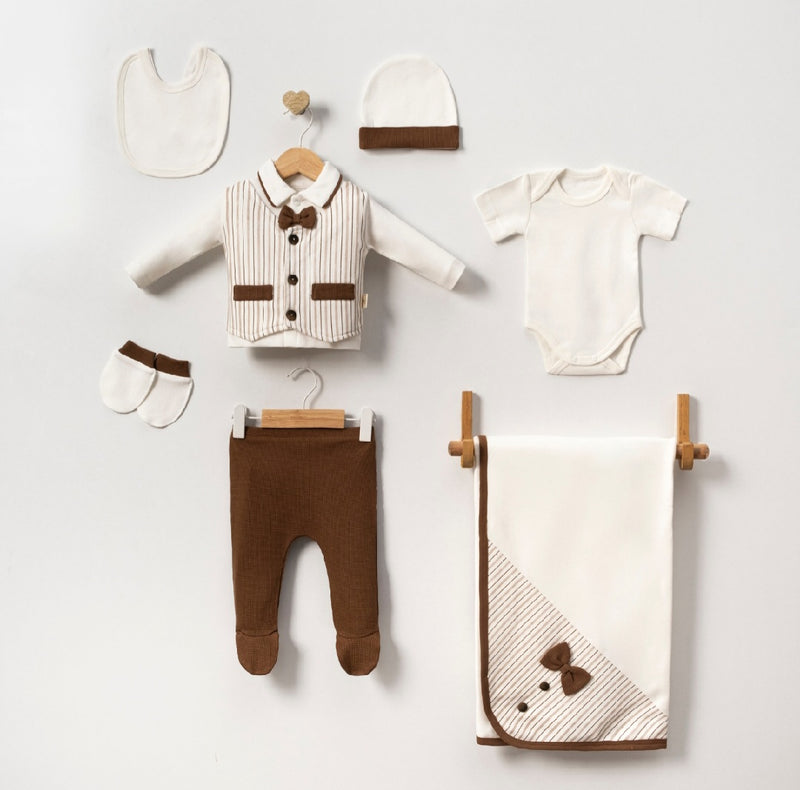 طقم ٧ قطع قطن 0_3 months 🤎