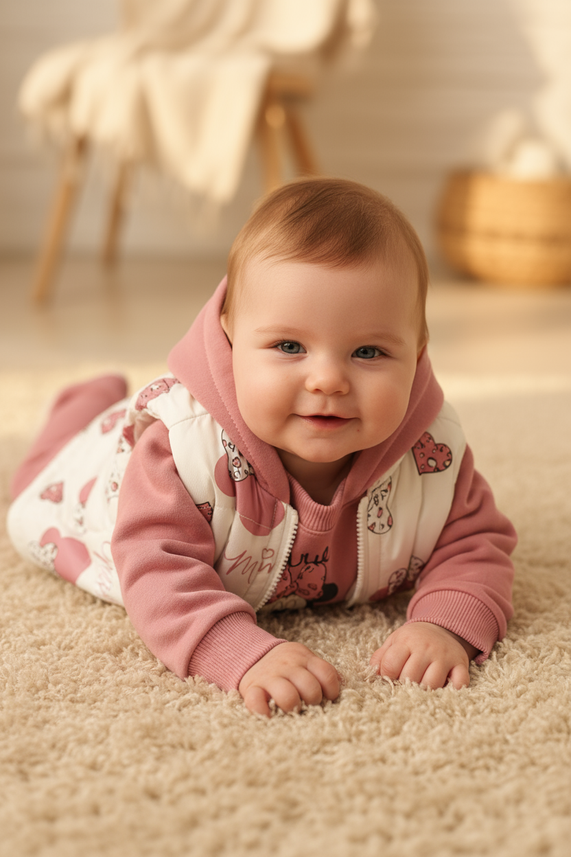 Baby wearing Minnie Mouse outfit
