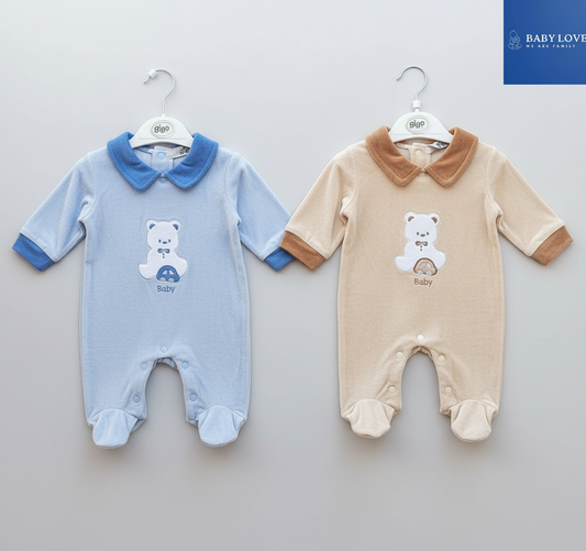 Professional e-commerce product photo of baby clothing with long sleeves