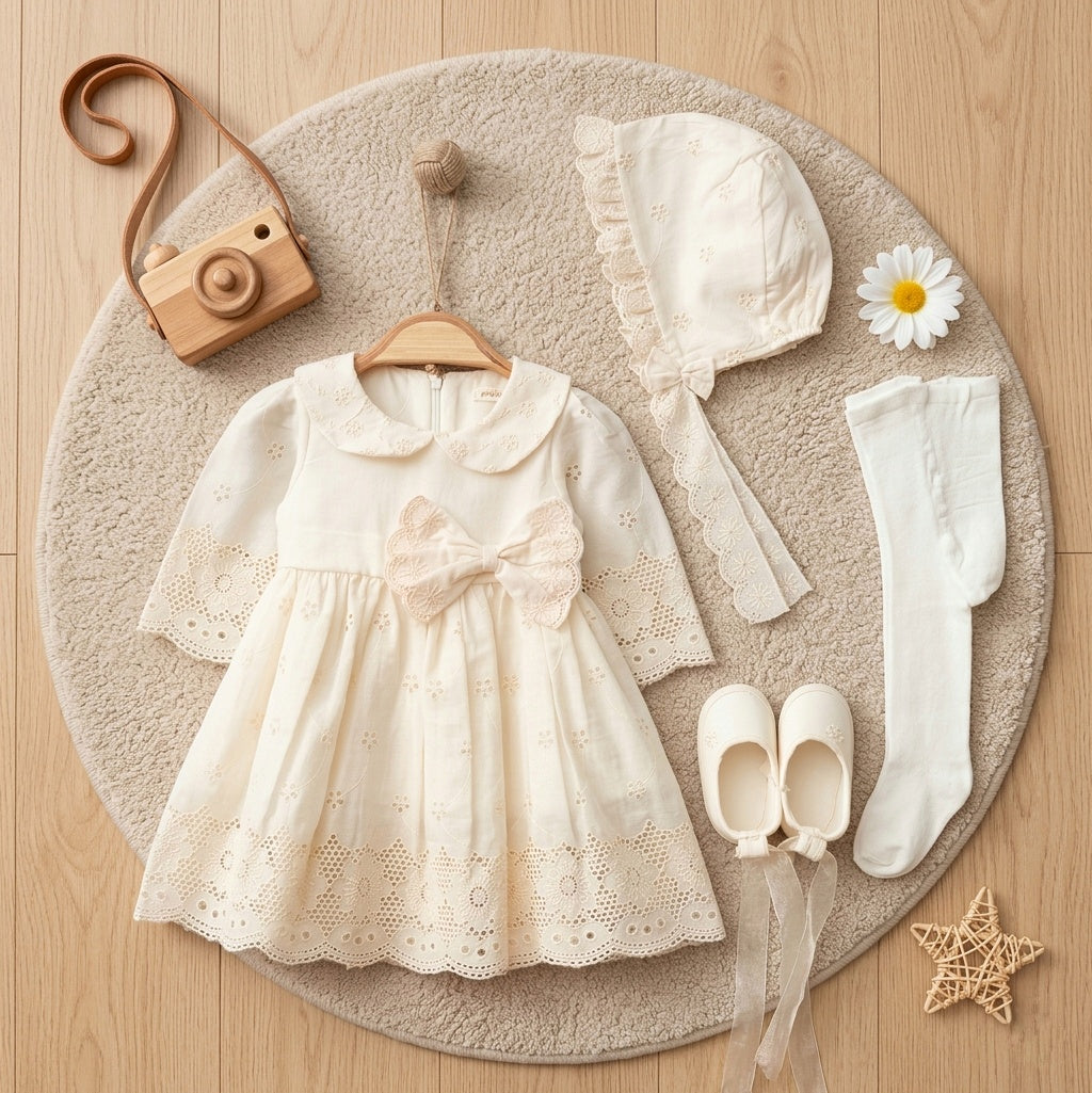 4 Pieces Baby Dress Set