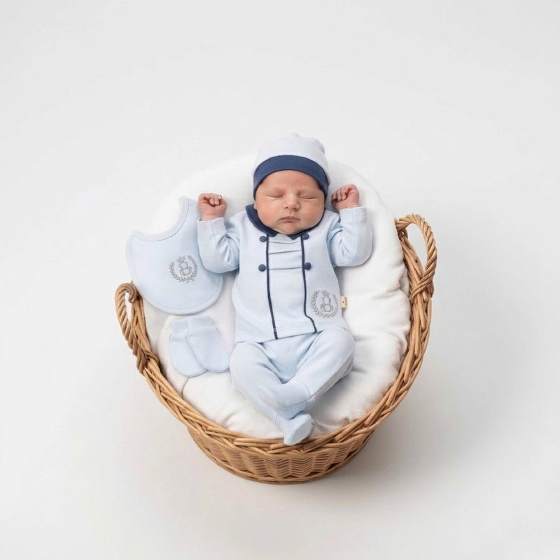 طقم لحديثي الولادة قطني ٥ قطع