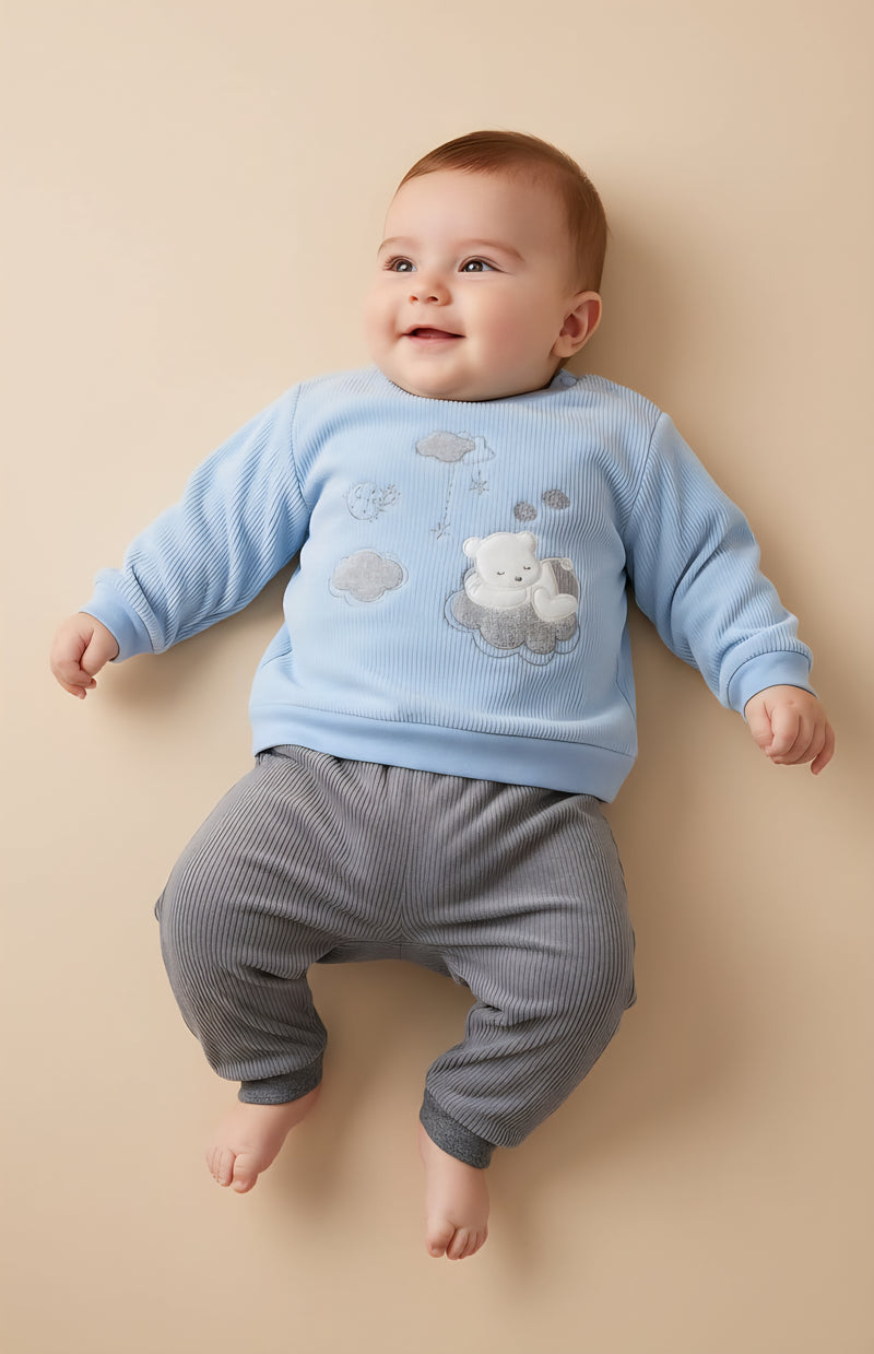 بجامة مخمل مبطنة فرو