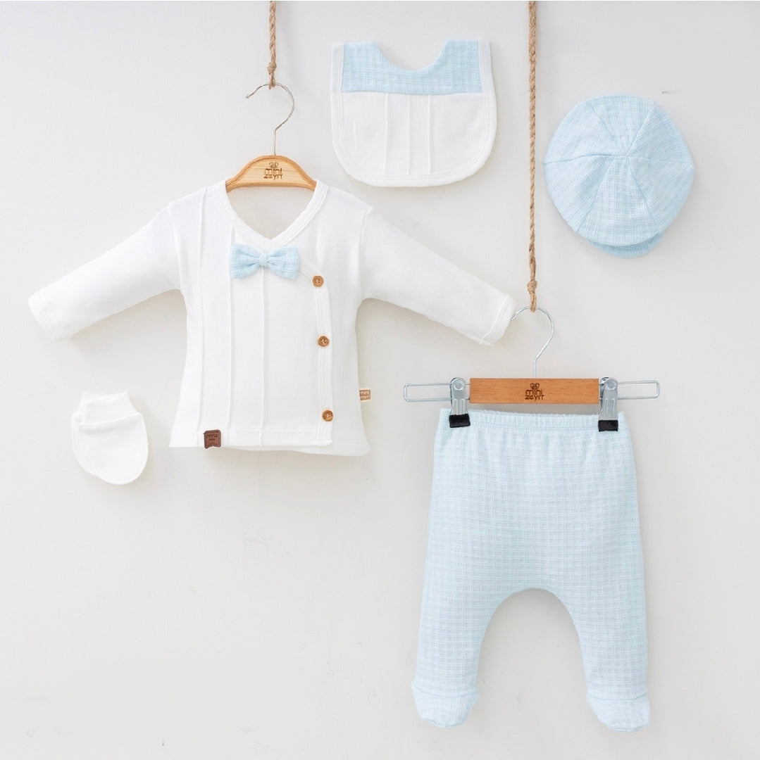 طقم لحديثي الولادة قطني ٥ قطع