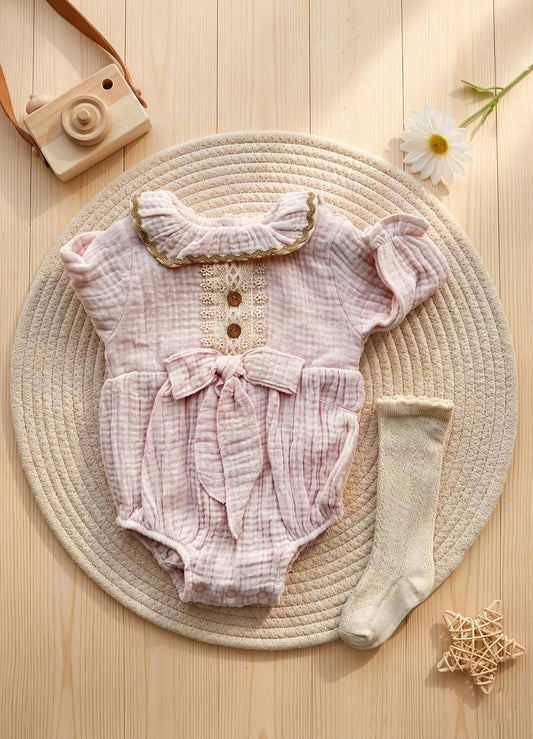 Baby cotton dress & socks 🤎