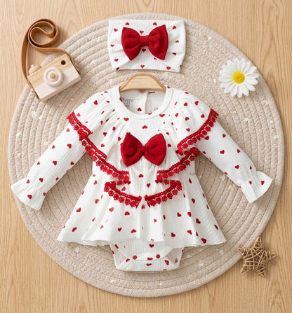 Red baby dress & headband