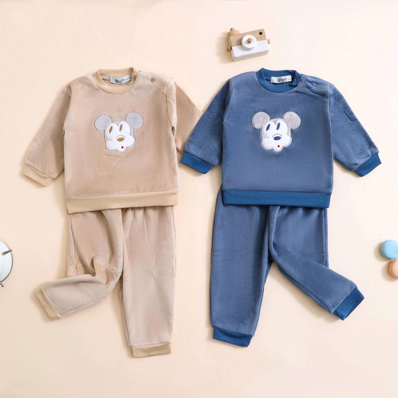 بجامة مخمل مبطنة فرو